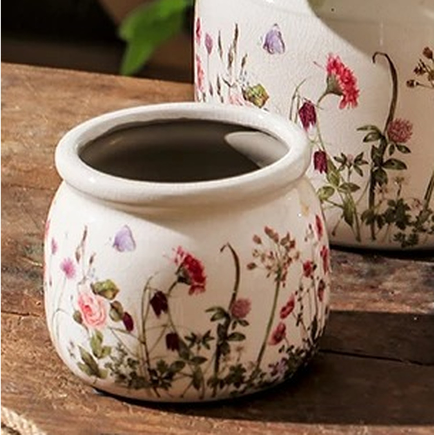 Ceramic Flower Pot - Multicolour / 16cm