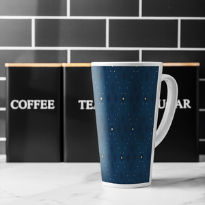 Diagonal Dot Stripes Latte Mug