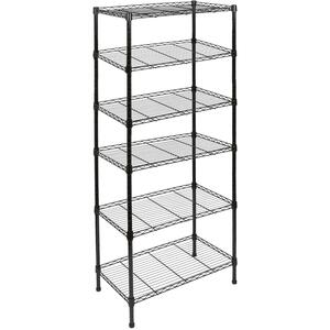 Adjustable Wire Shelving Unit - 6 Tier - Black