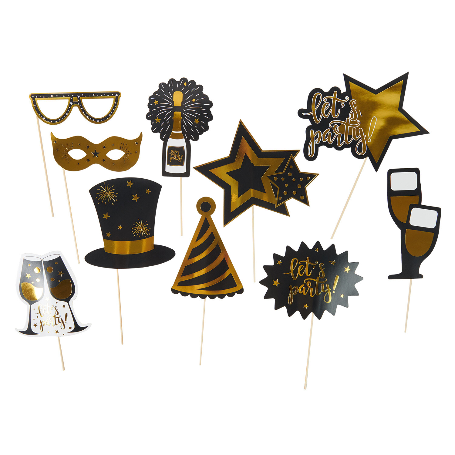Pack of 10 Lets Party Photo Props