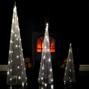 Tree Cone Obelisk Trio with 90 LEDs