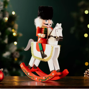 Christmas Wooden Nutcracker Decoration Rocking Horse
