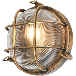 Remy Outdoor Caged Round Bulkhead Wall Light