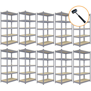 10 x Q-Rax Grey Metal Racking Units 90 x 50 x 180cm