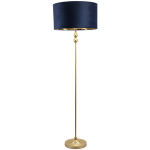 Maggie Gold Candlestick Floor Lamp with Velvet with Gold Inner Lamp Shade