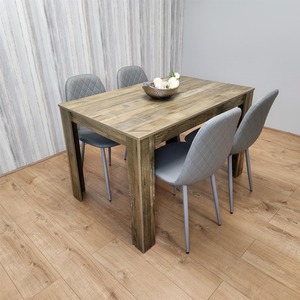 Rustic Effect Dining Table and Gem Chair Set