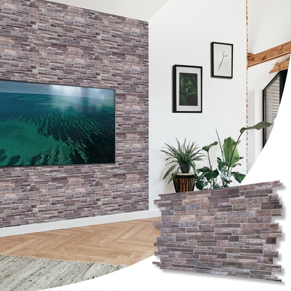 3D Wall Panels (96x48 cm) PVC Cladding Panel Rock Stone Effect