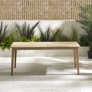 Wood Outdoor Dining Set - Wooden Garden Table, 6 Folding Garden Chairs