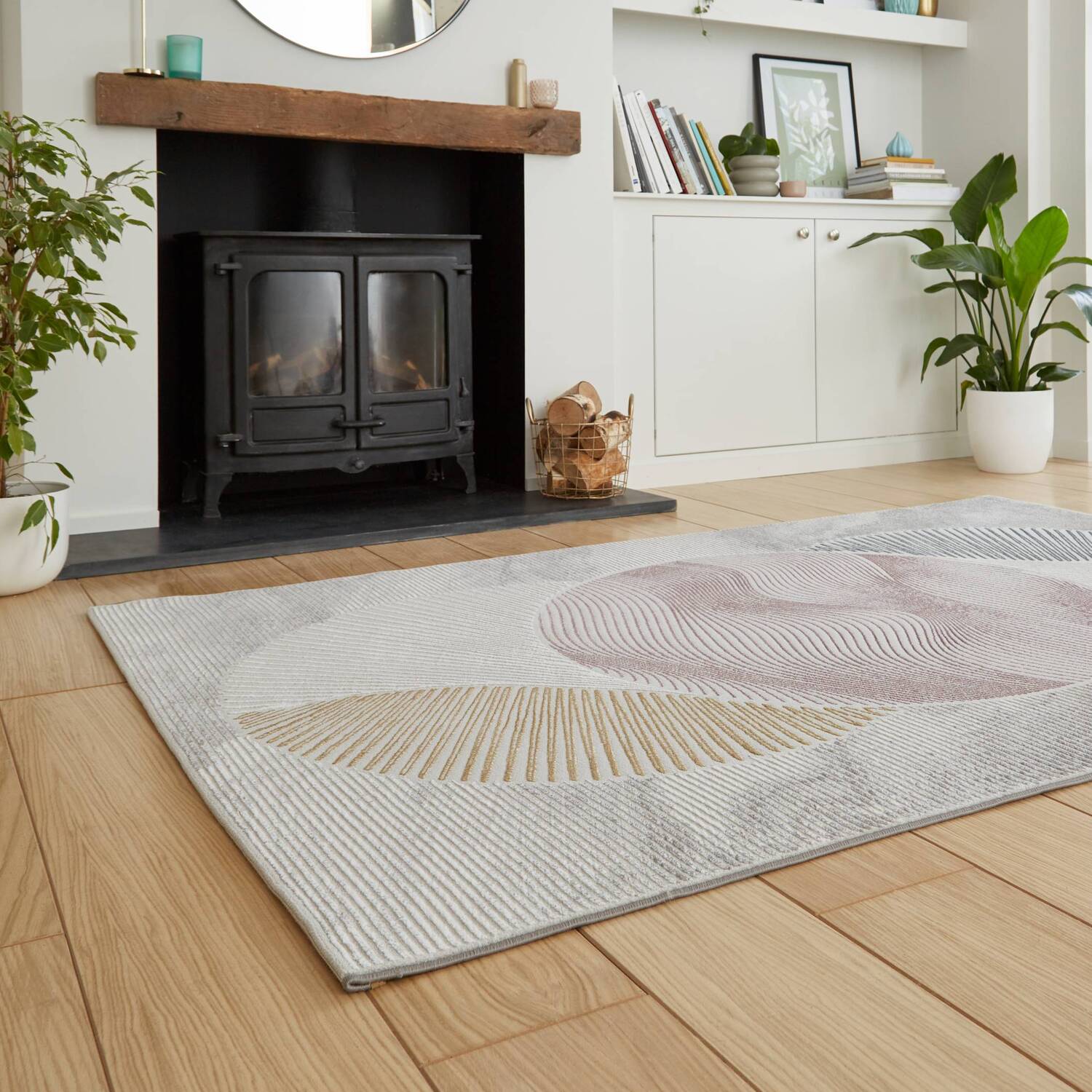 Pink and Blue Stunning Abstract Rug