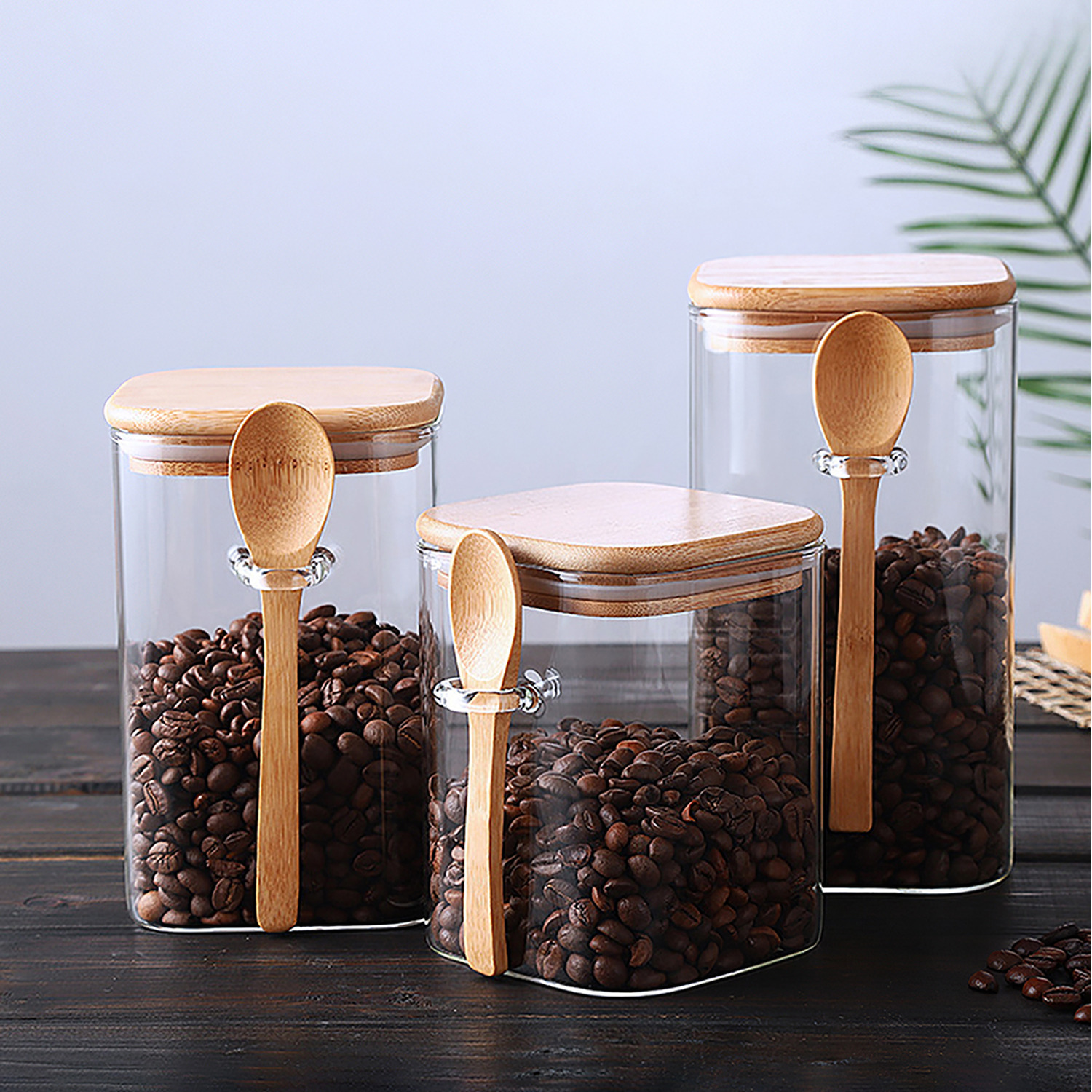 Image of 3 Piece Glass Storage Jars with&hellip;