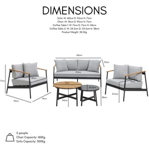 Porta Aluminium Garden Conversation Set