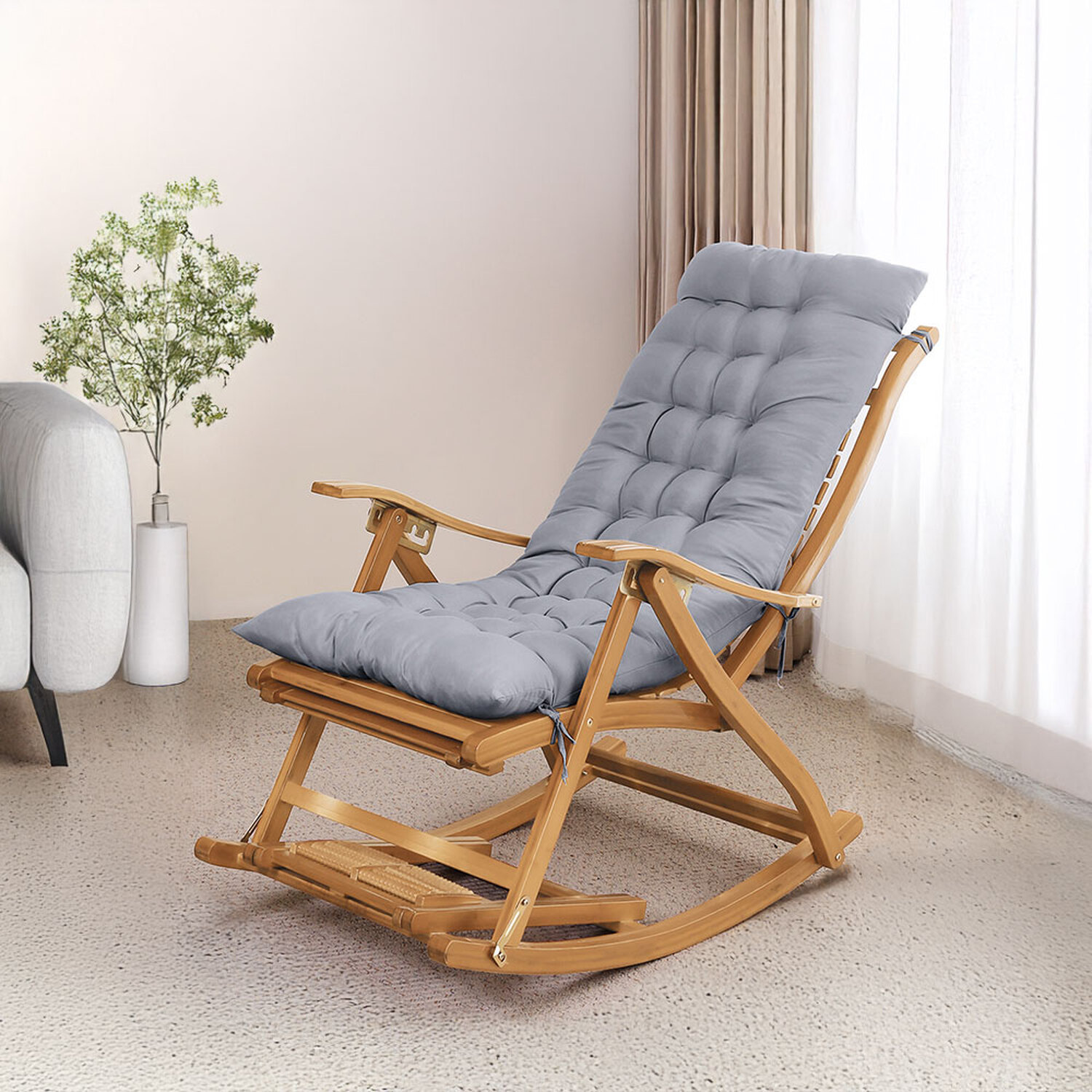 Lifeideas Outdoor Soft Lounger Cushion - Grey / 48*125Cm