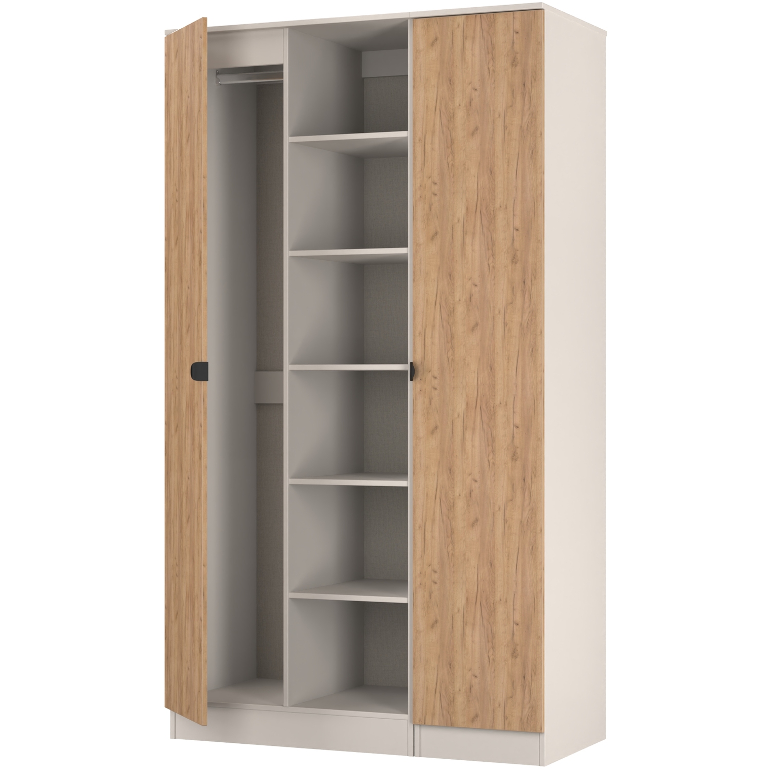 3 Door Robe Stacker Bora Ready Assembled Tall 3 Door Robe with shelves
