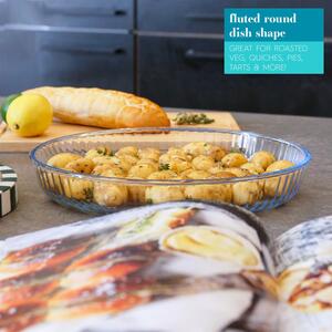 Optical Round Glass Oven Dish - 32cm x 32cm