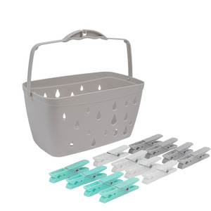 Plastic Peg Basket with 100 Strong Hold Plastic Pegs