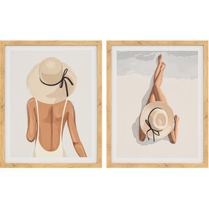 Elegant Sun Hat Portrait Gel Framed Art