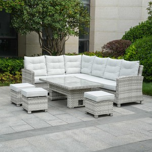 Abrihome Outdoor 8-seater Garden Corner Sofa Set