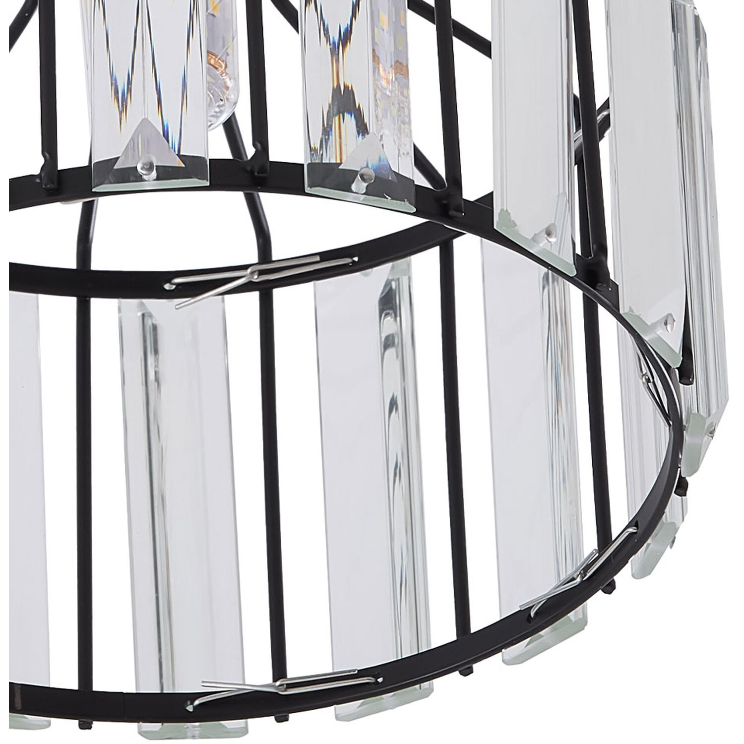 Livingandhome E27 Stylish Crystal Ceiling Light - Black