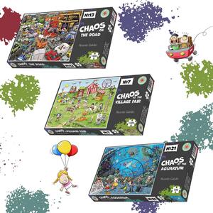 Life out of Lockdown Chaos 3 x jigsaw puzzle set
