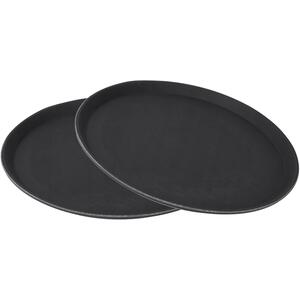 Set of 2 Non Slip Textured Round Trays