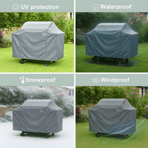 Grey / 4 Burner Heavy Duty Waterproof UV Outdoor BBQ Grill Protective Cover  shot 11317161