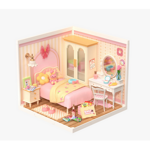 Lovely Pink Bedroom, 3D Puzzle Miniature Plastic House Craft Model