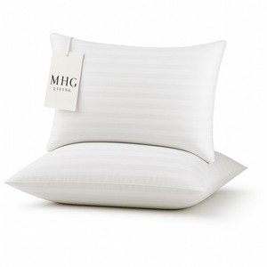 Ultra Soft Striped Microfibre Pillow Hotel Quality Soft Medium Support