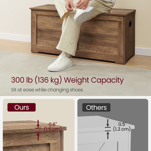 Bronze VASAGLE Chest, Bench, Blanket Box with 2 Safety Hinges, Shoe Bench shot 11637674