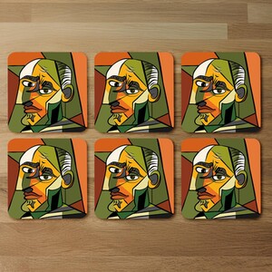 Frowning man closeup Designer Coaster Set