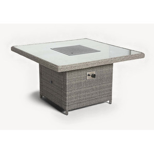 Grey Paris Fire Pit 7pc Deluxe Modular Corner Dining Set shot 11864029
