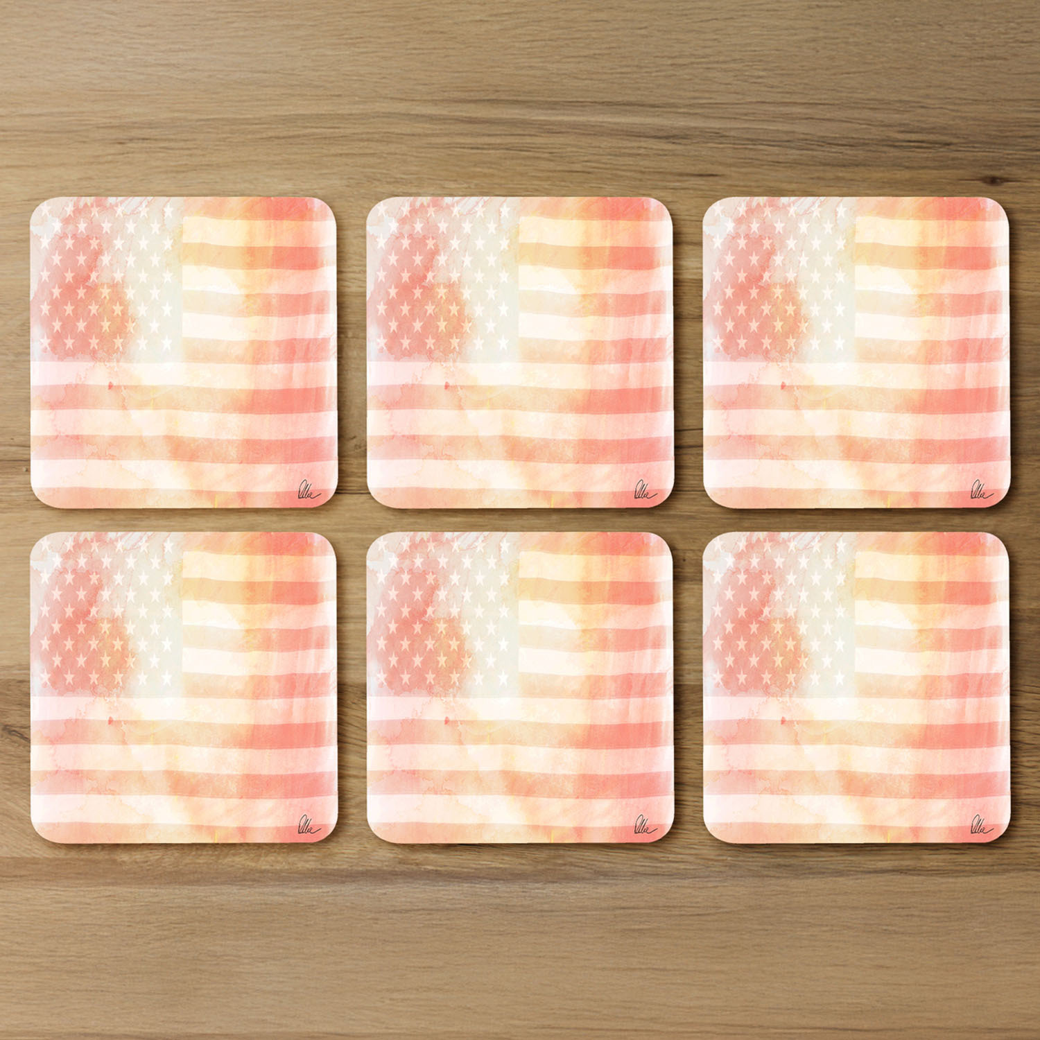 American Flag Coaster - Orange