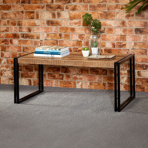 Upcycled Industrial Metal and Wood Large Coffee Table