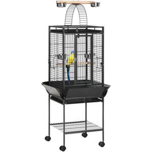 PawHut 156cm Bird Cage,Large Parrot Cage with Open Play Top