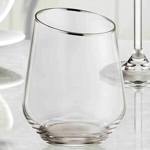 Set of 6 Gina Series Silver Slanted Tumblers
