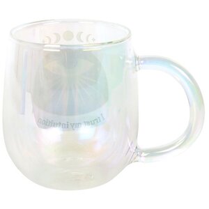 Intuition Double Walled Glass Mug with Aura Crystal Tea Infuser
