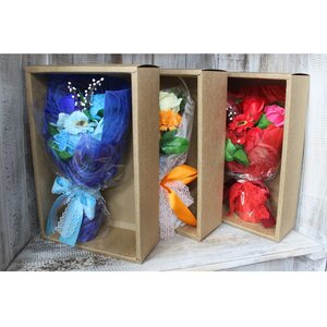 Red Boxed Hand Soap Flower Bouquet Elegant Gift Set for Any Occasion