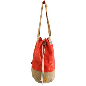 All Natural Orange Stonewash Backpack with Namaste Hand Design