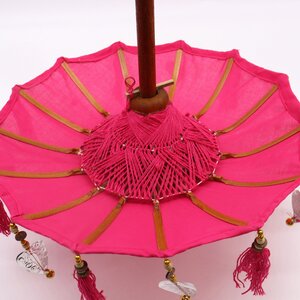 Bali Home Decor Parasol - Cotton, Pink, 40cm, Handcrafted Elegance