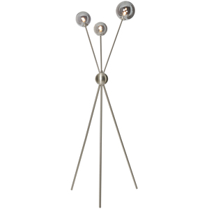 Tripod Floor Lamp with Smoked Glass Ball Shades