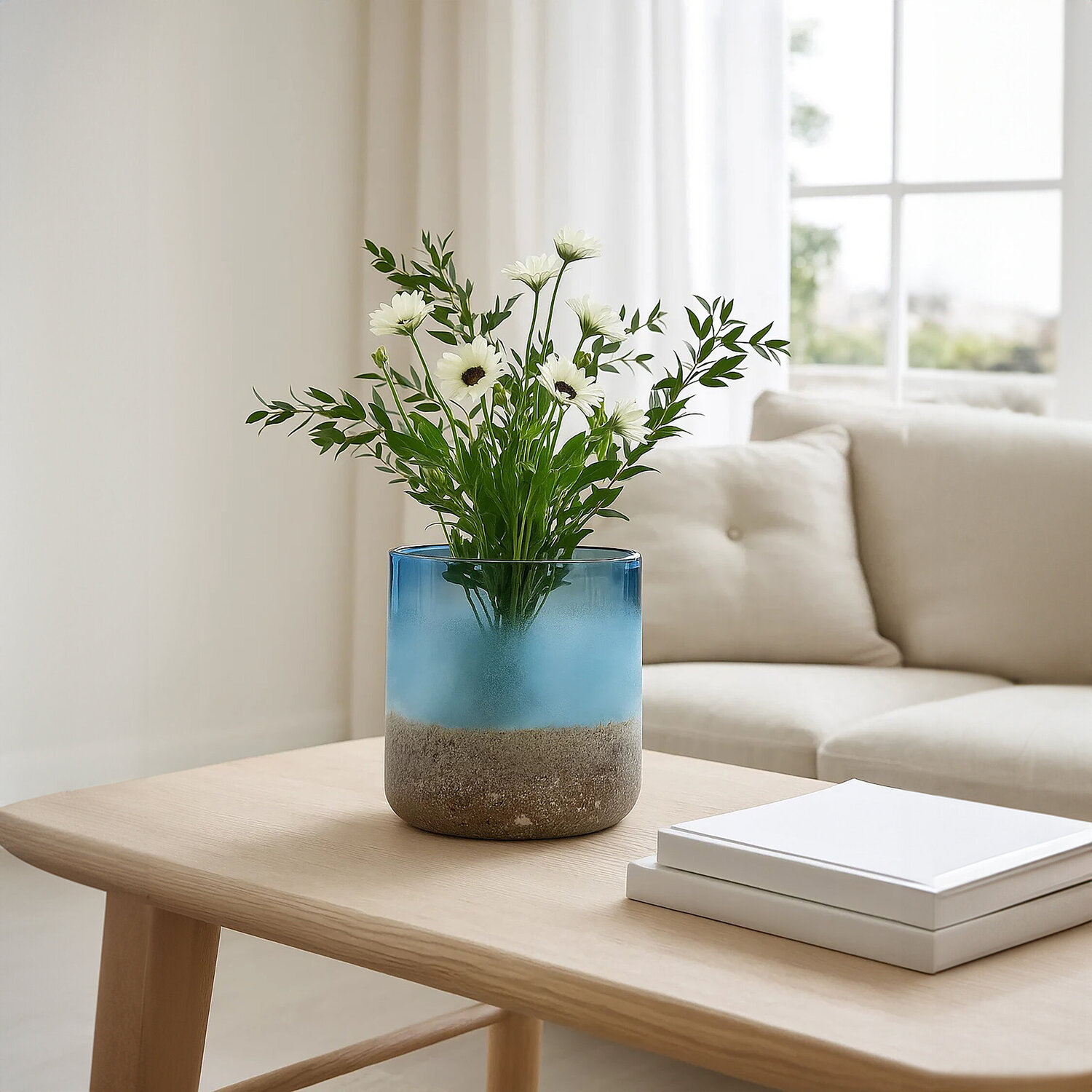 Viso Large Silver Face Round Vase - Glass 100%