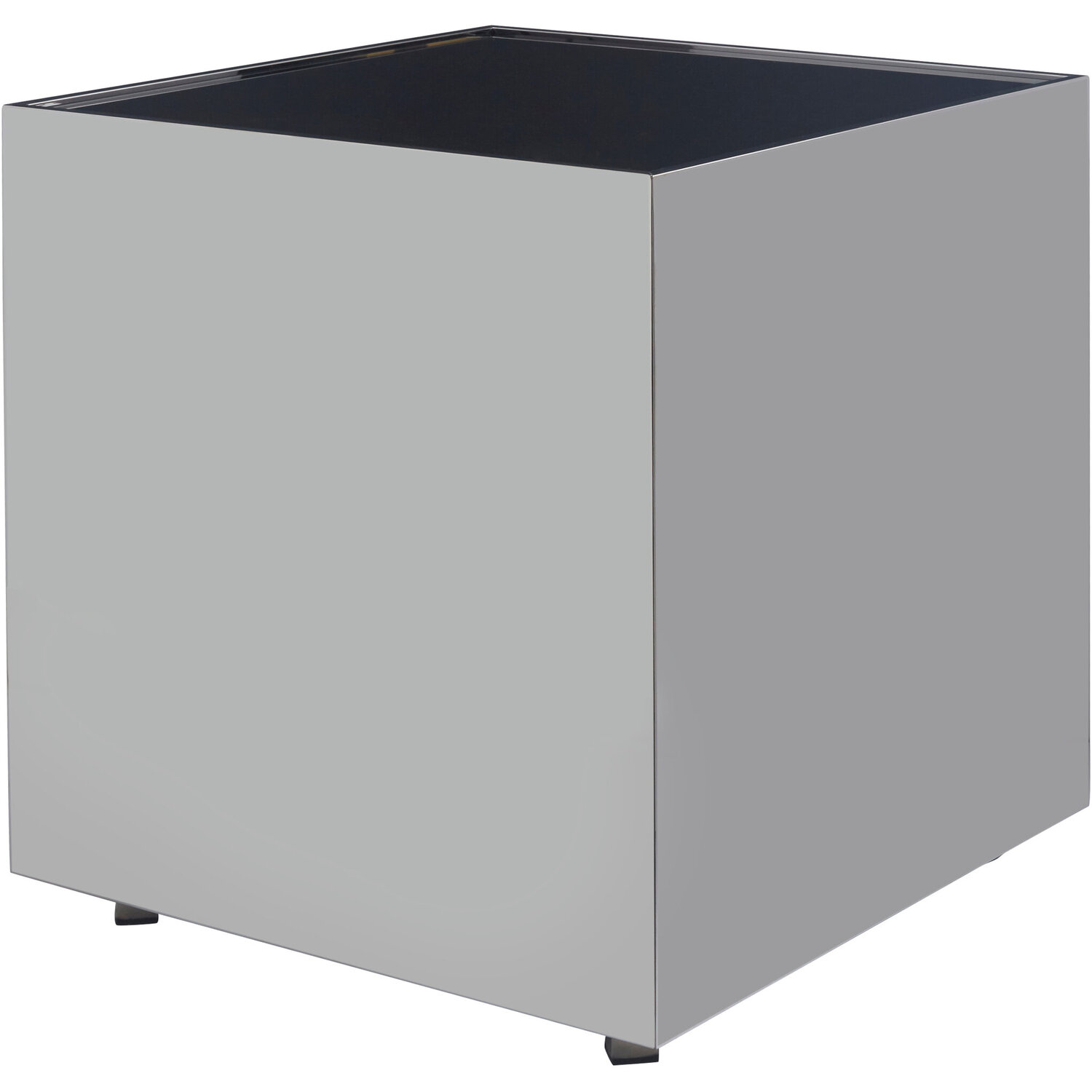 Fifty Five South Carlox Square Chrome Finish Side Table - Silver