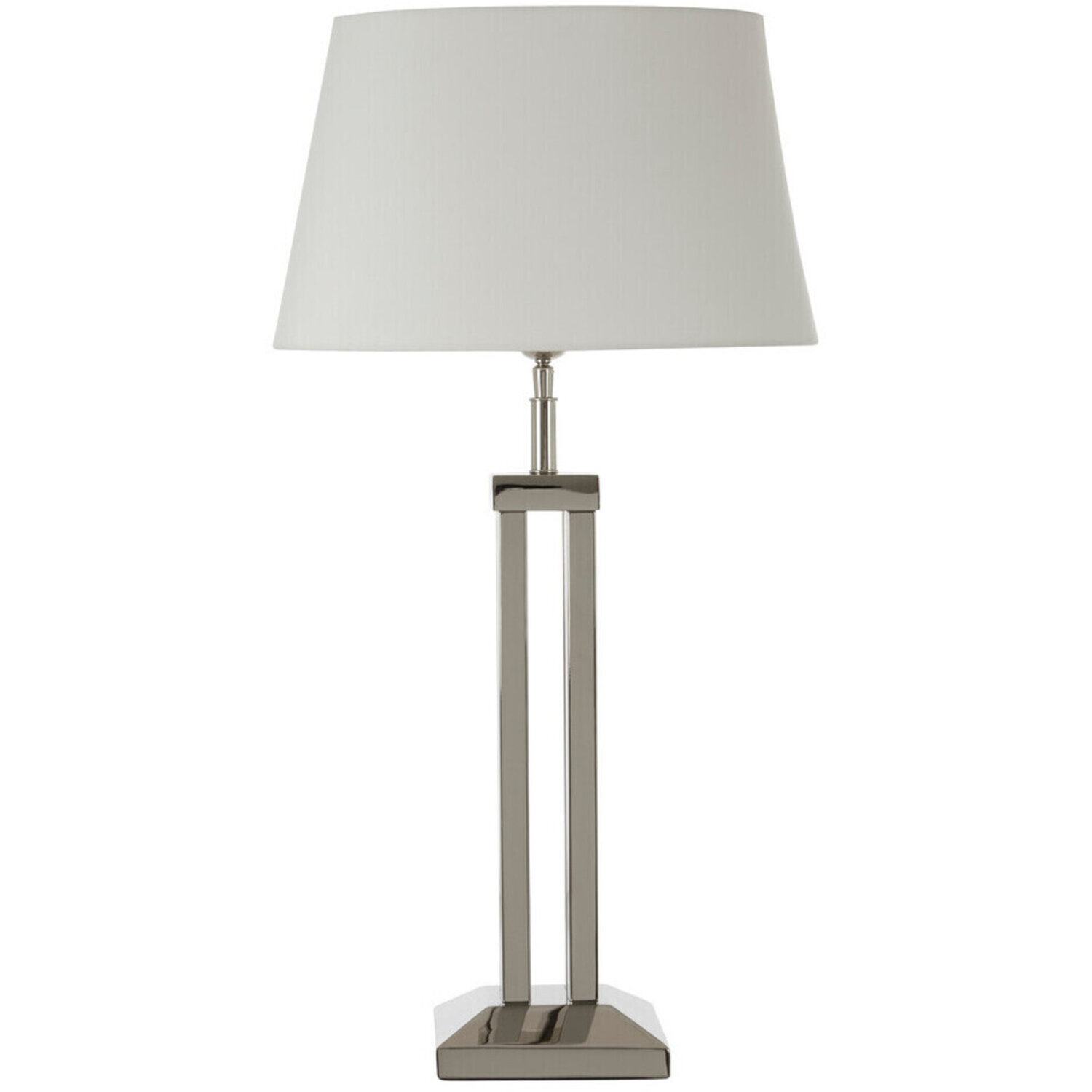 Skye Table Lamp with Dual Rod Base - White