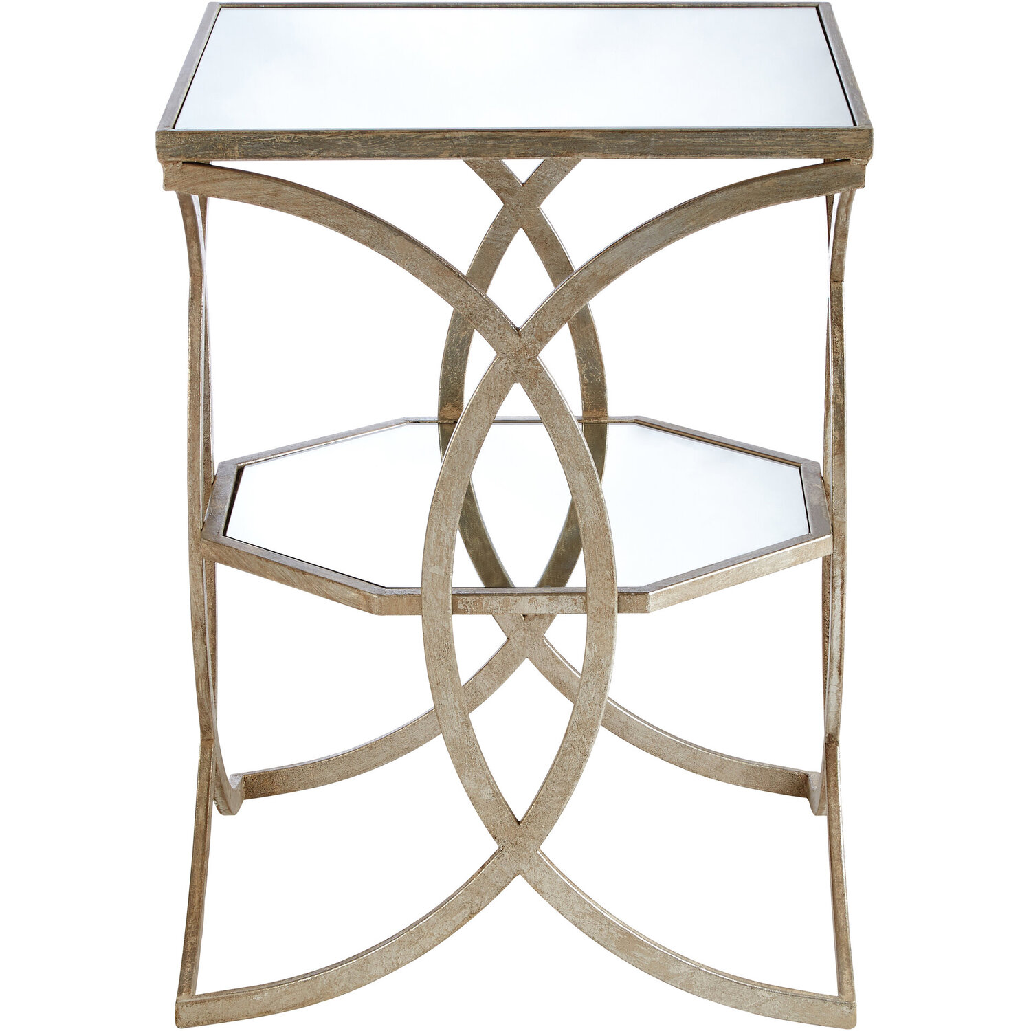 Zariah Cross Design Side Table - Silver