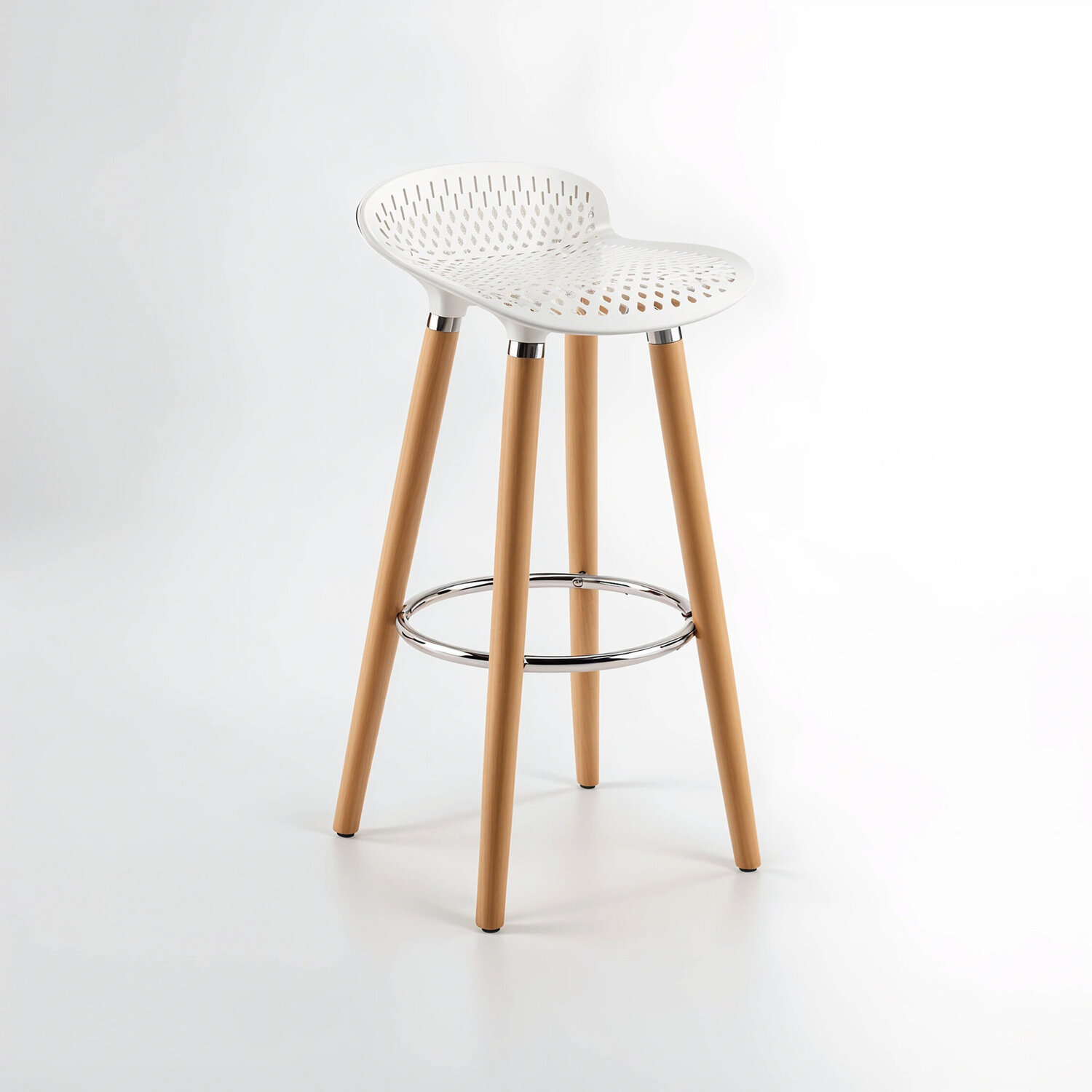 Stockholm Matte White Bar Stool - White