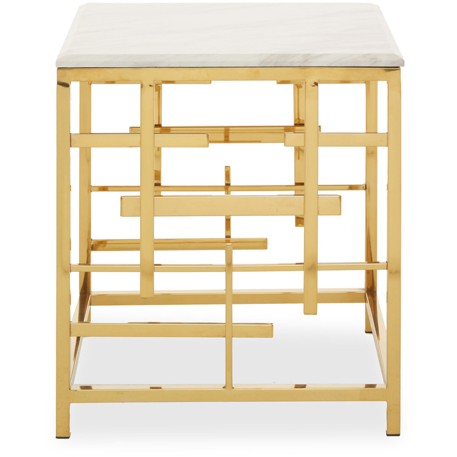 Aprilia White Marble Side Table - White