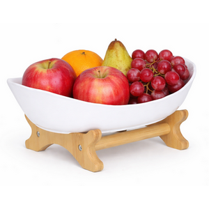 Bamboo 1-Tier Serving Platter Set - White