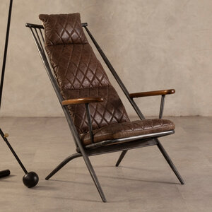 Hoxton Genuine Brown Leather Chair