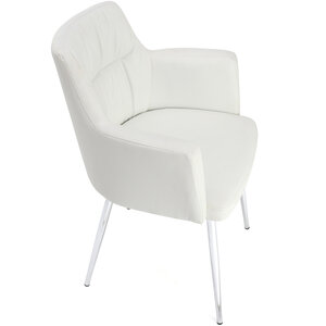 Merrik White Leather Effect Dining Chair