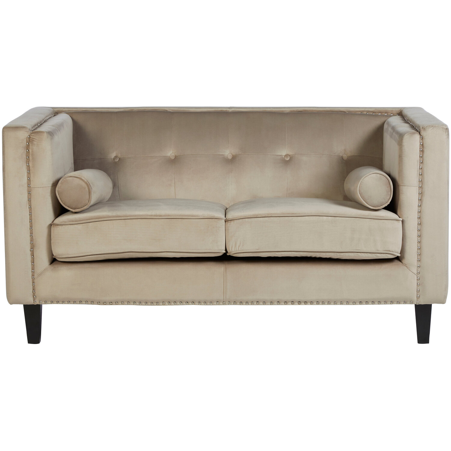 Felisa Two Seater Mink Velvet Sofa - Brown