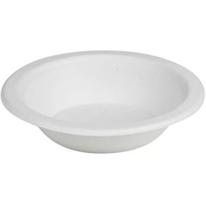 17cm Bagasse Disposable White Paper Bowls  Set - Set of 100